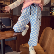 Girl Pants Autumn Clothing 2023 New Ocean Gas Childrens Net Red Bunches Casual Pants Little Girl Han Edition Sportswear Pants