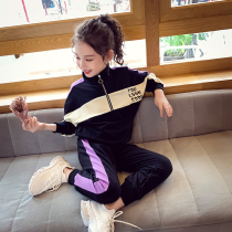 Girls sports suit Childrens autumn new net red suit Girls foreign style spring and autumn childrens casual two-piece set