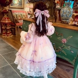 Платье принцессы Лолиты для девочек, осень 2025, новое детское пышное сетчатое платье в западном стиле, платье на день рождения для девочек