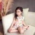Bộ đồ cho bé gái mùa hè 2018 Bộ đồ thể thao cho trẻ em mới Bộ đồ vest không tay + Quần short hai mảnh 1