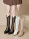 Botas largas para mujer, botas de tacón alto con tacón grueso y realce, botas altas finas transpirables de malla, novedad de verano 2024