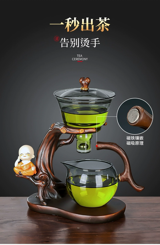Kính Kung Fu Trà Bộ Hộ Gia Đình Từ Tính Nước Tự Động Ấm Trà Lười Làm Trà Hiện Vật Trà Ánh Sáng Sang Trọng cao Cấp bàn trà thông minh có tủ lạnh