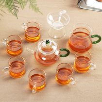 Teapot set household glass kung fu tea cup anti-scalding small set office meeting guest Cup cup tea transparent tea maker