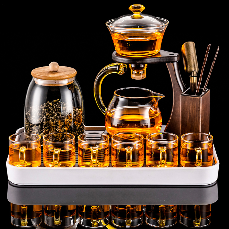 Sloth automatic tea set Set Home Gongfu tea cup Tea Magnetic suction tea maker Small set of glass teapot upscale