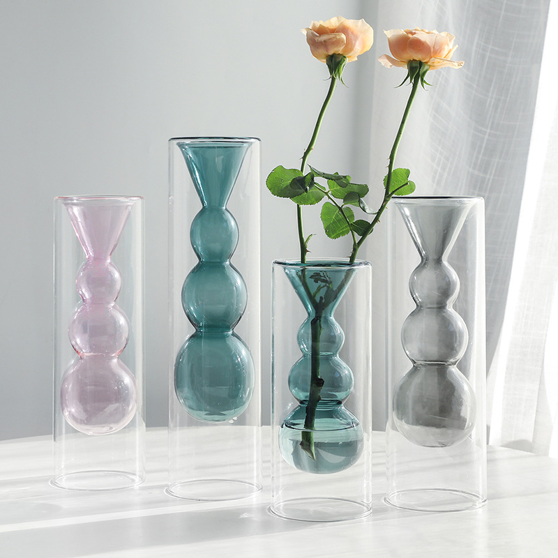 Dnnni Nordic test tube transparent glass vase swing piece home-like plate room floral floral floral fragrance fragrance diffuser
