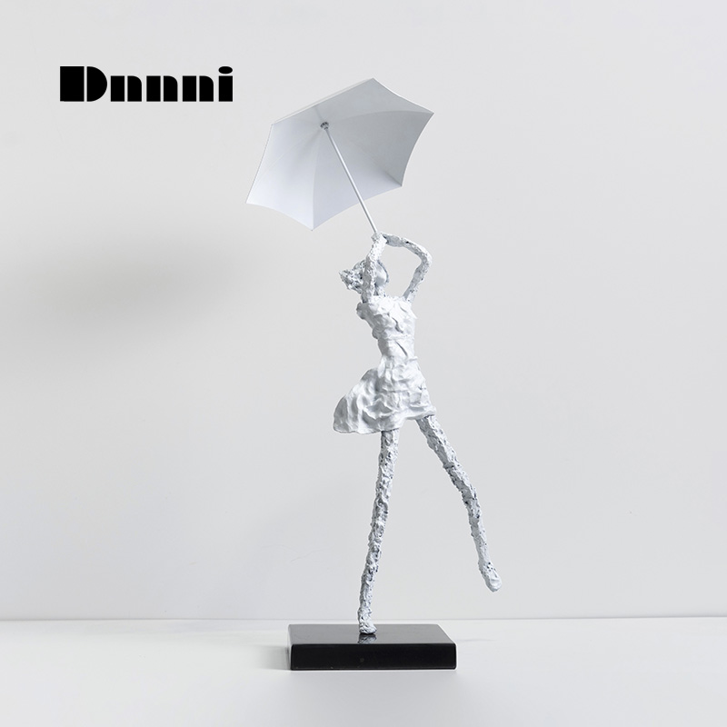 Dnnni Brace Umbrella Girl Iron Art Girl Swing Piece Nordic Creative Home Hotel Decent Board Room Dining Room Dining Room Ornament