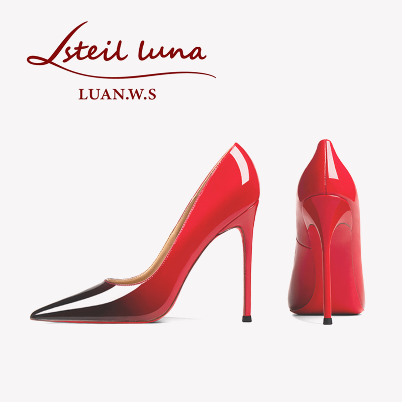 New Red-Soled High-Heeled Shoes for Women, Stiletto Heels, Genuine Leather, Red Gradient Color, Shallow Mouth, Pointed Toe, Large Size 4243, High-Heeled Single Shoes for Women New Red-Soled High-Heeled Shoes for Women, Stiletto Heels, Genuine Leather, Red Gradient Color, Shallow Mouth, Pointed Toe, Large Size 4243, High-Heeled Single Shoes for Women