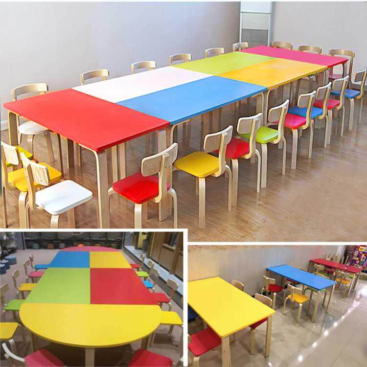Tutoring Training Course Class Table And Chairs School Children's Art Classroom Table Color Composition Table Manufacturer Direct Marketing