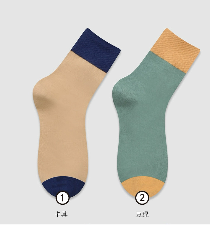 Hàn Quốc kikiyasocks vớ của phụ nữ ống bông giữa mùa thu và mùa đông màu vớ của phụ nữ xu hướng thời trang vớ màu - Bít tất nữ