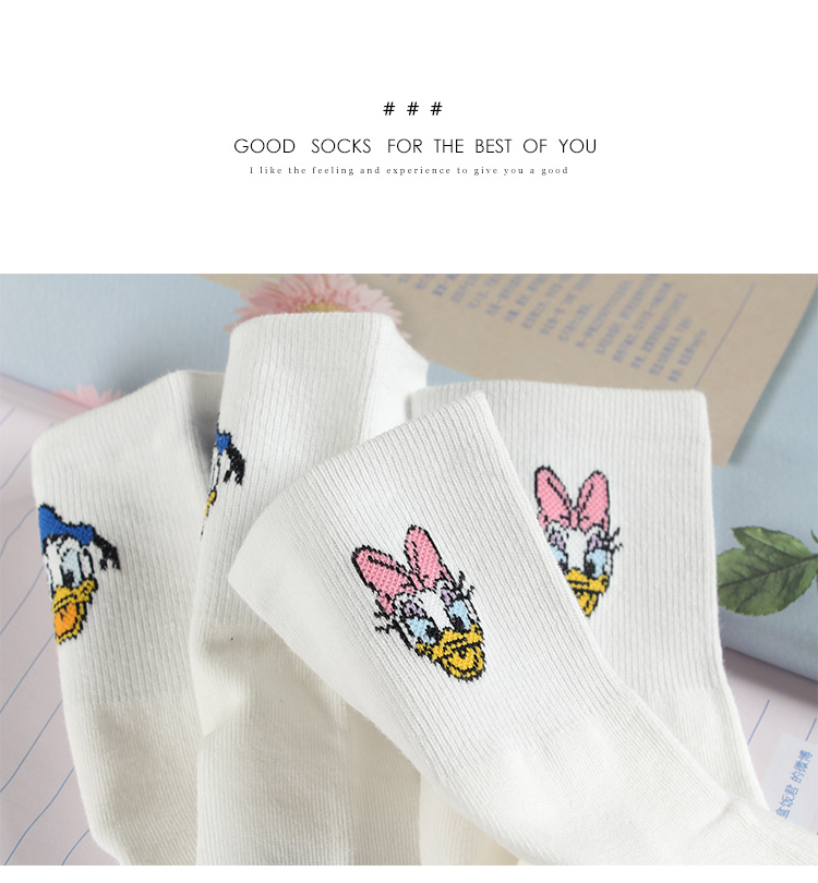 Phim hoạt hình Hàn Quốc kiki tất nữ cô gái ngọt ngào vớ cotton thô đại học Minnie thấp eo nhỏ vớ trắng nhỏ trong vớ nữ tất cổ cao hàn quốc