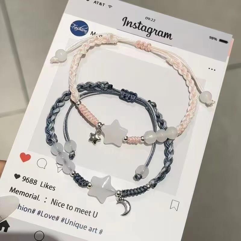 Chinese-Style Star Braided Versatile Bracelet ins Niche Simple Friendship Adjustable Bracelet Super Fairy-Like Couple Gift for Girlfriend