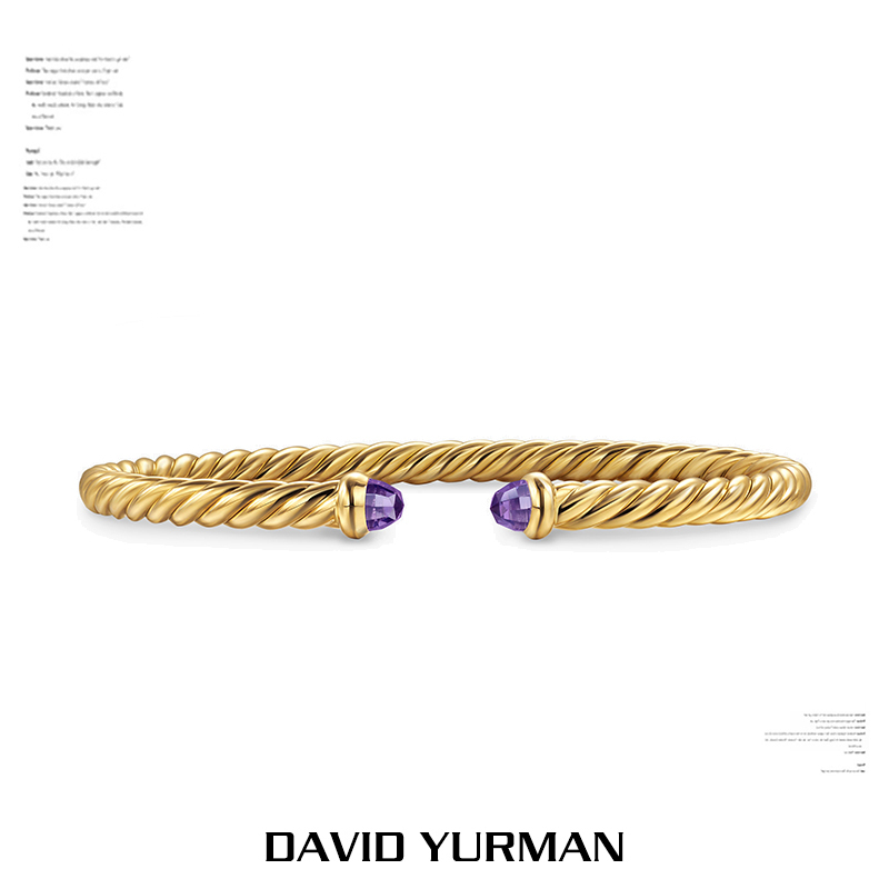 David Yurman Twisted Rope Open Bracelet Dy Vintage European and American Light Luxury Gemstone Agate Colored Gem 4m David Yurman Twisted Rope Open Bracelet Dy Vintage European and American Light Luxury Gemstone Agate Colored Gem 4m