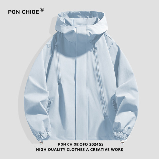 Ponchioe spring and autumn multi-pocket jackets for men and women trendy outdoor workwear casual jackets for men and women