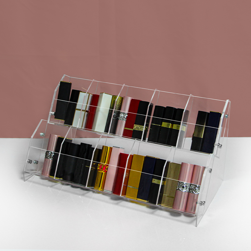 Acrylic Oblique Storage Box Card Transparent Bar Shelf Desktop Lipstick Dressing Table Skin Care Product Storage Rack