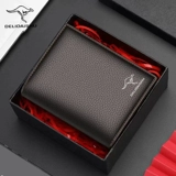 Мужской короткий бумажник, кожаный вместительный и большой кошелек с молнией, из натуральной кожи, увеличенная толщина