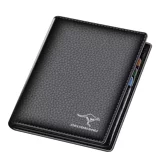 Мужской короткий бумажник, кожаный вместительный и большой кошелек с молнией, из натуральной кожи, увеличенная толщина