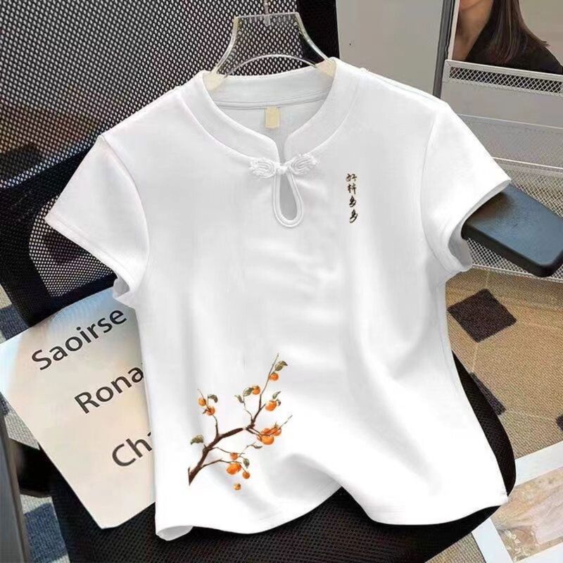 2026 Spring/Summer New Style Inner Layer Short-Sleeve T-Shirt Slim Fit Short Fashionable Chinese Style New Chinese Women's Clothing