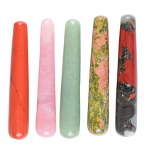 Massage stick Jade scraping acupressure stick Powder crystal tendon pulling Face Eye meridian dredging Crystal massager Round