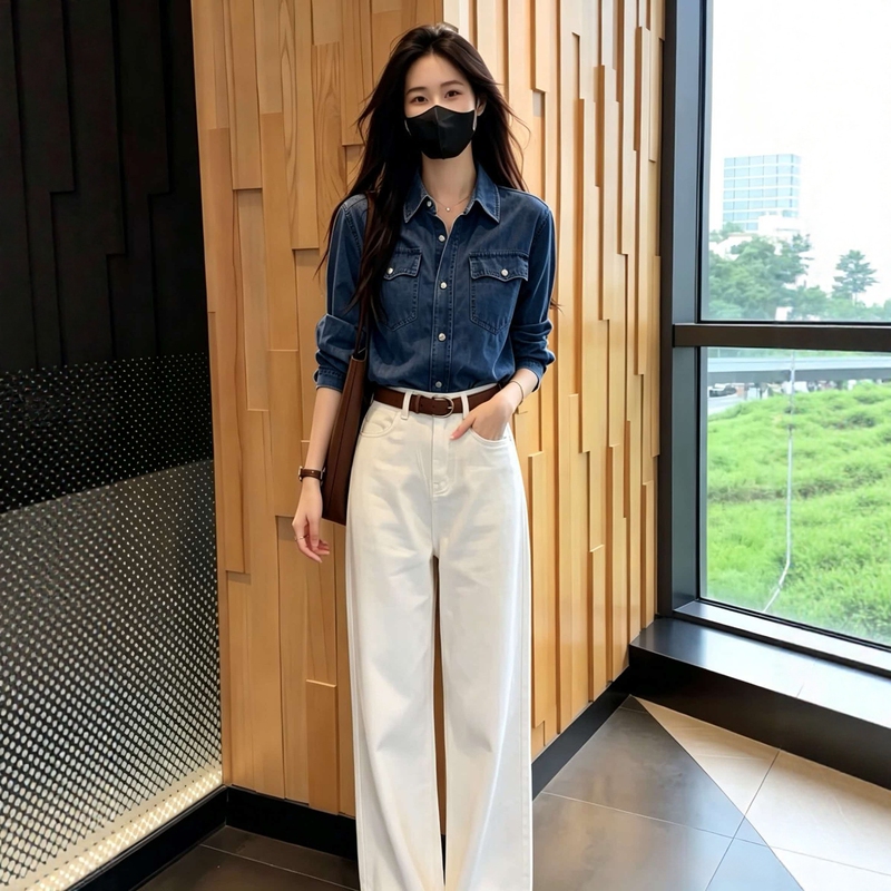 Autumn Outfit for Women 2026 New Style, Very Stylish and Beautiful, a Complete Set with a Mature and Elegant Vibe, Denim Shirt Two-Piece Set Autumn Outfit for Women 2026 New Style, Very Stylish and Beautiful, a Complete Set with a Mature and Elegant Vibe, Denim Shirt Two-Piece Set
