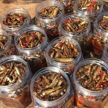 5 bottles of Hunan specialty small fish snacks spicy dried fish bean sauce firewood fish fish fish meal