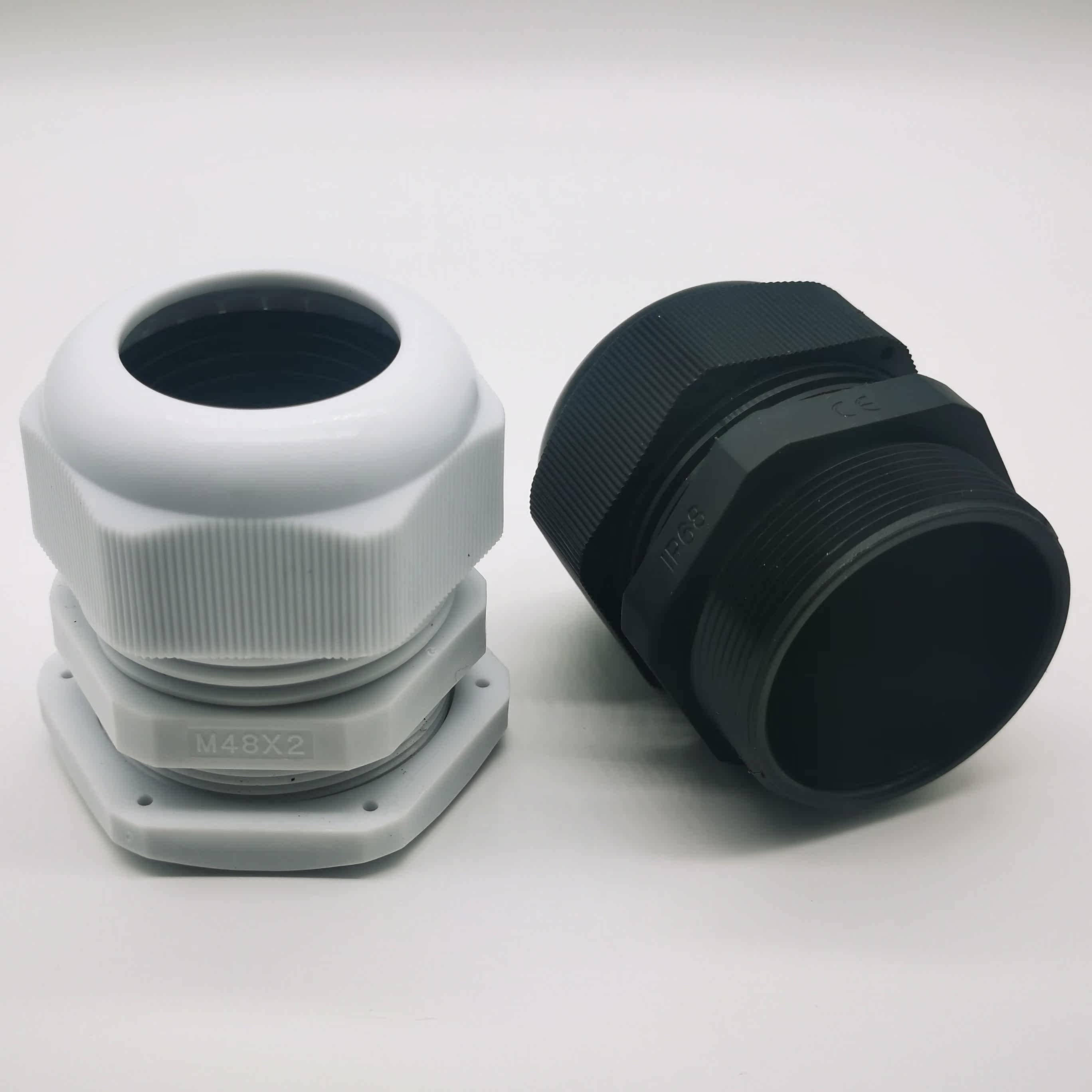 Environmental protection M48*2 nylon waterproof connector m48 cable fixing head M48X2 cable spiral connector