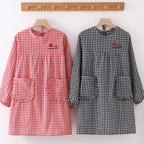 Apron to work pure cotton cover household with anti-stain hanger dress adult with dirty Han edition cooking custom kitchen long sleeves
