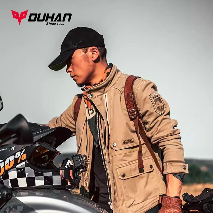 Duhan Motorcycle Retro Riding Jacket, All-Season Windproof and Warm Casual Jacket, Anti-Fall and Wear-Resistant Rider Clothing for Men Duhan Motorcycle Retro Riding Jacket, All-Season Windproof and Warm Casual Jacket, Anti-Fall and Wear-Resistant Rider Clothing for Men