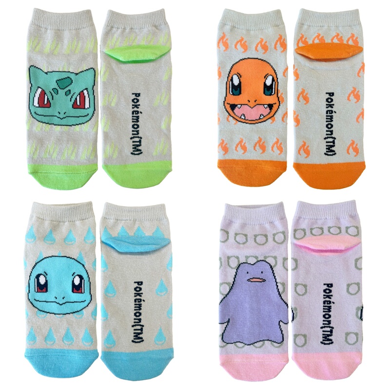 Pokémon Bulbasaur Charmander Squirtle Poliwhirl Socks 23~25cm