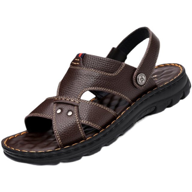 Pull back sandals men's summer summer ແທ້ຈິງຂອງເກີບຫາດຊາຍເກີບຜູ້ຊາຍເກີບ sole ອ່ອນ breathable sandals ທົນທານຕໍ່ຕ້ານການ slippers ສອງຈຸດປະສົງ