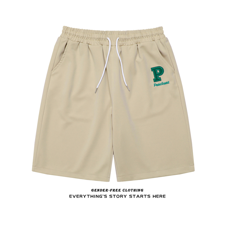 ZOROHOM Brief towel embroidered letters embroidered casual shorts for men and women loose rope tightness waist 50% pants