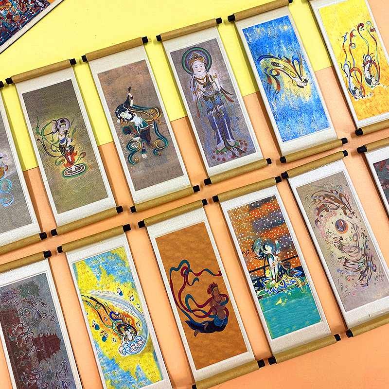 Dunhuang Culture Mogao Caves Flying Sky Elements Scrolls Fridge Stick Magnets Decorate Personality Creative Ancient Wind Souvenirs