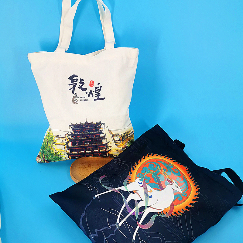 Dunhuang features Canvas Bag Original Wende Lady Bag shopping bag Handbag Students single shoulder handbag Dunhuang elements