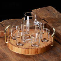 Lead-free crystal glass household small wine glass Gold white glass wine dispenser set