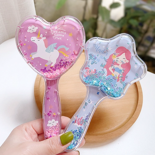 Детский мультяшный кушон, милый массажер, антистатическая электрическая безвредная челка, подушка безопасности, расческа, не повреждает волосы