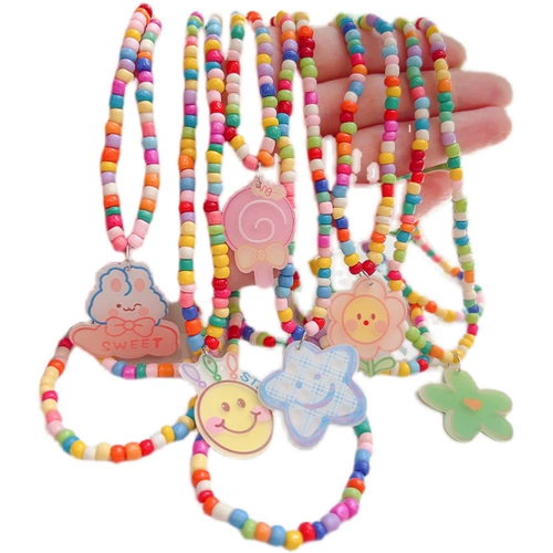 Детское летнее ожерелье, ювелирное украшение, браслет из бисера