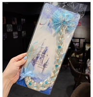 Синяя заколка для волос с бантиком с косичкой, 1 шт