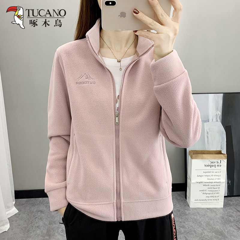 Woodpecker autumn winter outdoor grab wet female casual sweater plus thick sweater coat new