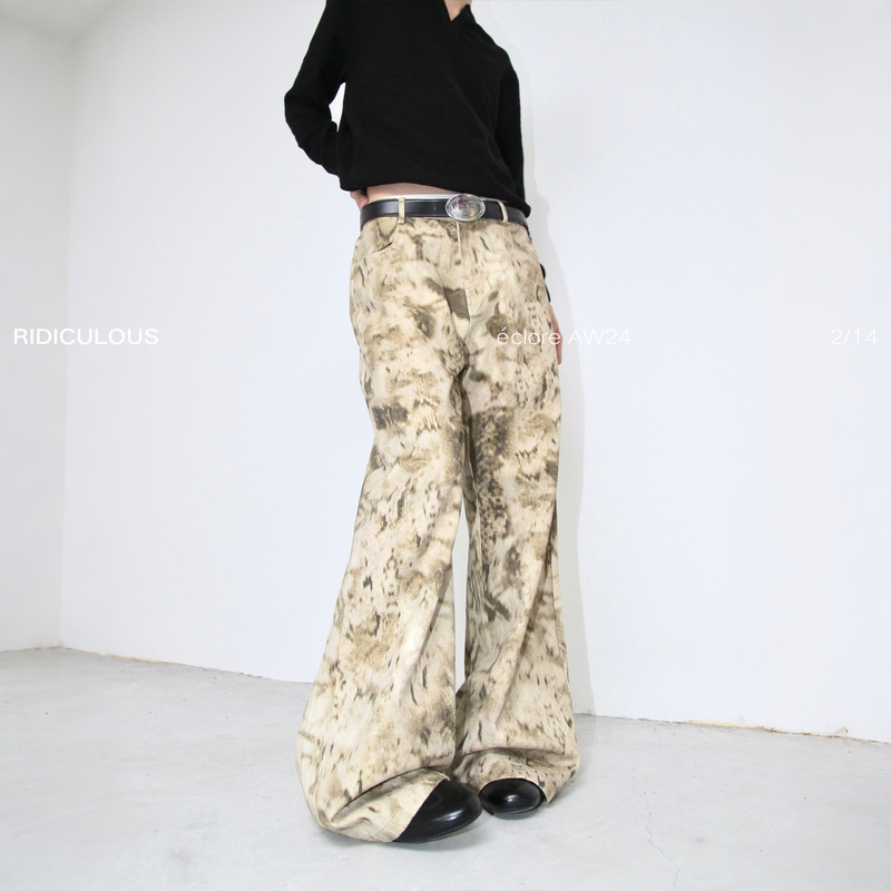 Ridiculous【Kensington Street】Niche Design Tie-Dye Snake Print Jeans Straight-Leg Wide-Leg Pants