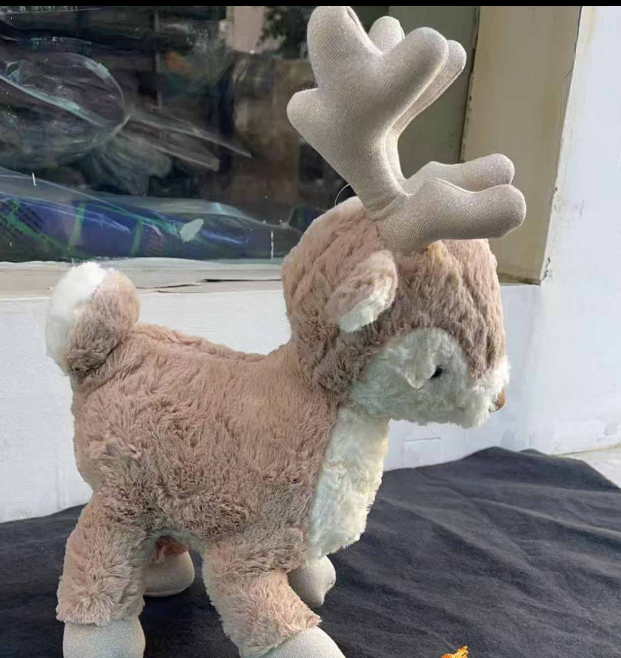 イギリスの巻き毛のトナカイのぬいぐるみ、クリスマスプレゼント、ニホンジカのぬいぐるみ、トナカイのプレゼント