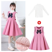 Розовое платье без рукавов, свитер, увеличенная толщина