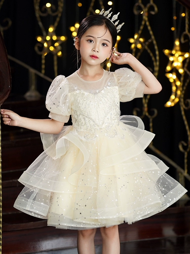Детский наряд маленькой принцессы, белое платье девочки цветочницы, свадебное платье, пианино, костюм