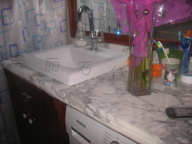Natural marble hand wash counter Large white stone hand wash counter Marble bathroom counter