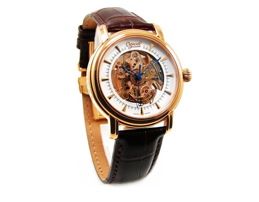 Aihua Ogival 358 61AMR Classic Replica Sapphire Mirror Hollow Leather Mechanical Watch Watch