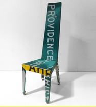 Overseas imports Bally HUMANUFACTURED Traffic sign dining chair backrest aluminum casual chair green