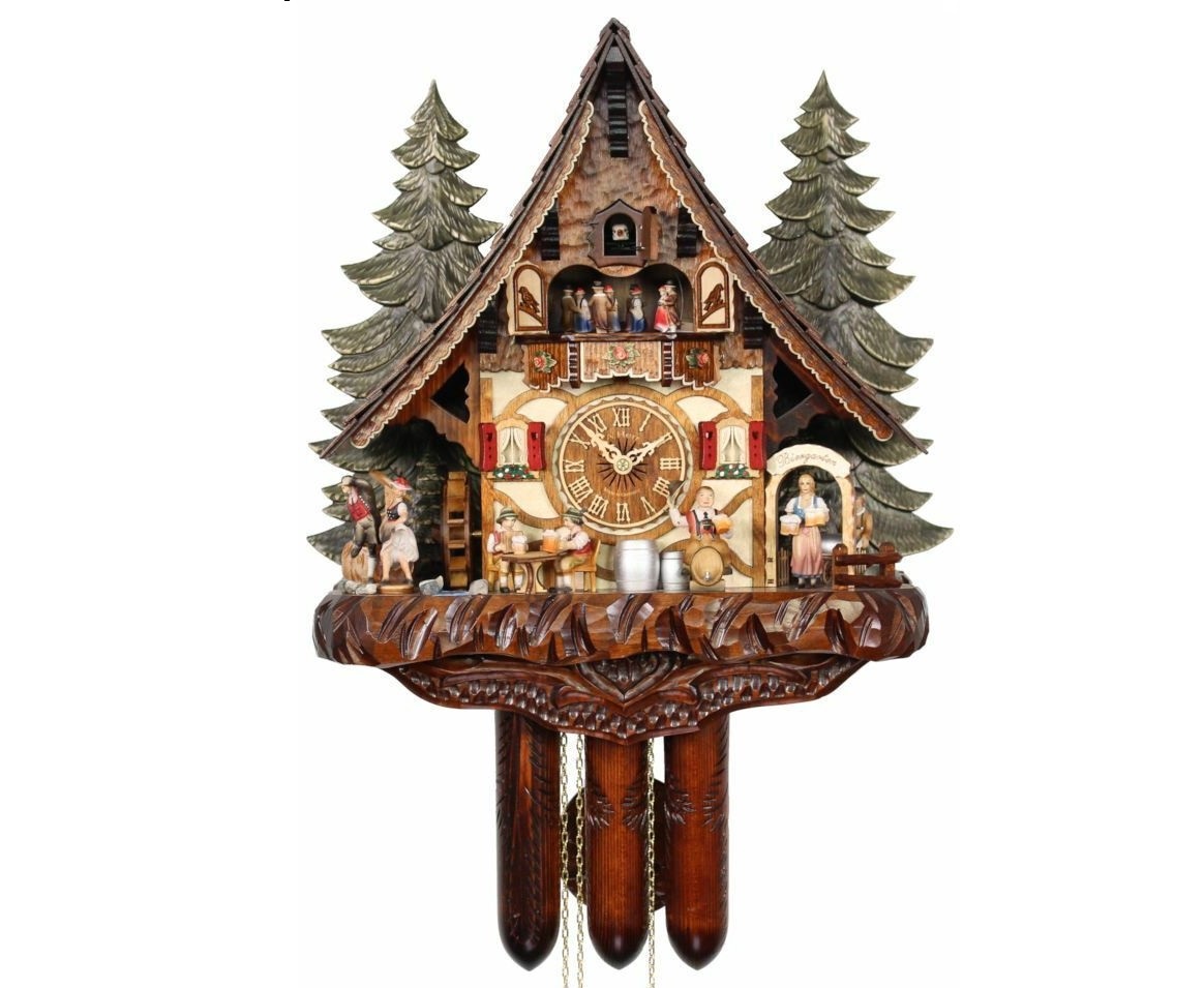 Germany Adolf Herr AH 985-1 8TMT Family Black Forest Cuckoo Woodworking Engraving Clock Wall Clock