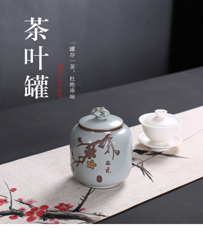 Elder brother up with ceramic large half jins to seal pot of tea caddy fixings box storage tank number/pu 'er tea POTS