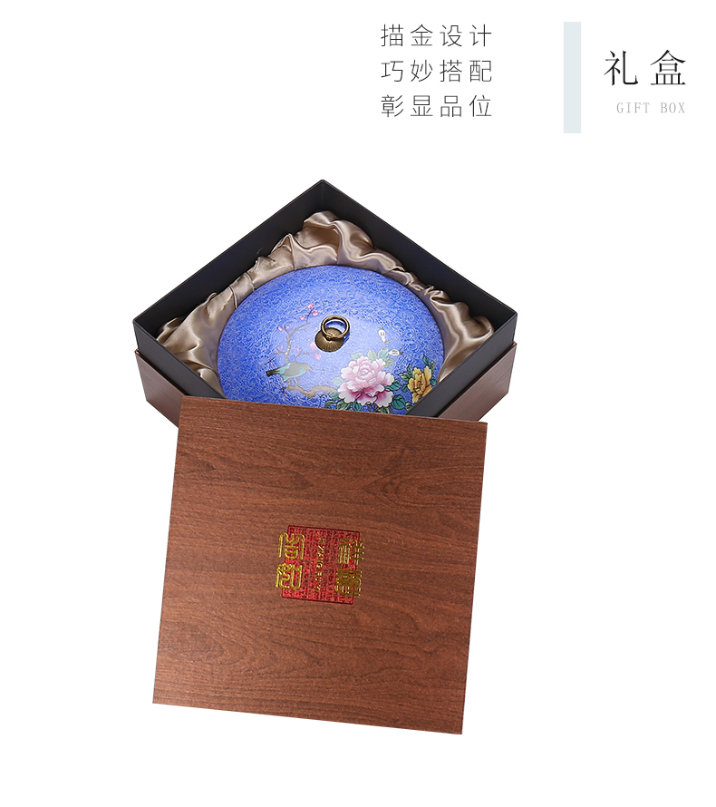 Ceramic tea general colored enamel caddy fixings large puer tea cake box sealed as cans aneroid custom gift box