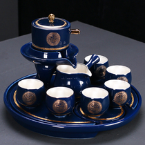 Gilt automatic tea set whole set of household lazy anti-hot stone mill tea maker office meeting ceramic kung fu tea cup