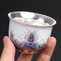 Handmade gilt cup Master Cup 999 Sterling Silver Single Cup ceramic tea cup tea cup tea bowl tea cup tea cup tea cup