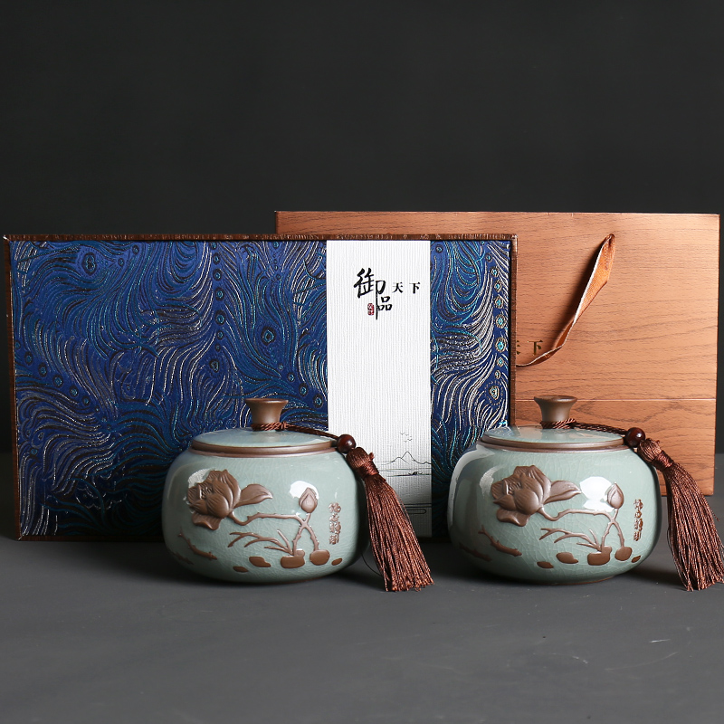 Ceramic tea pot seal pot bulk storage tanks, black tea, green tea pu 'er tea general receives an empty box gift box